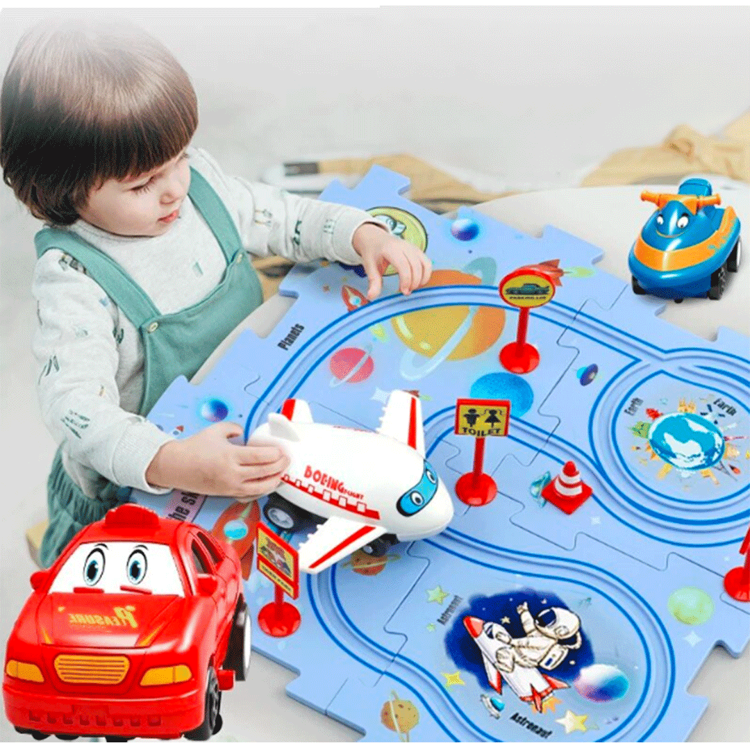 Lern, Puzzle, Schienenauto